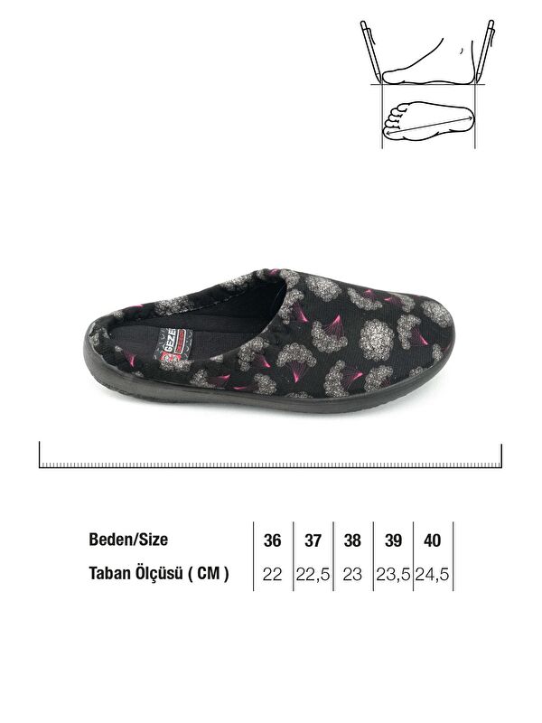 Gezer Siyah Gezer Kışlık Kadın Ev Terlik