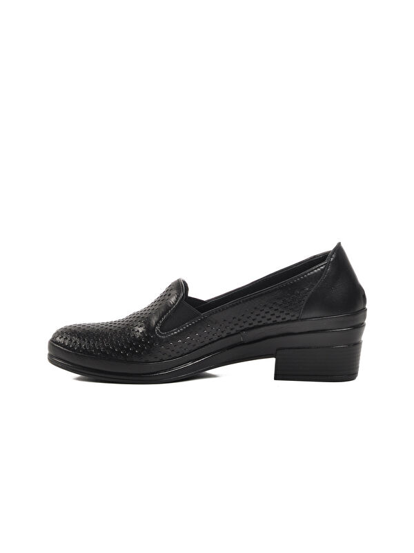 Siyah Hakiki Deri Kadın Klasik Ayakkabı Z230 Z - Görsel 3