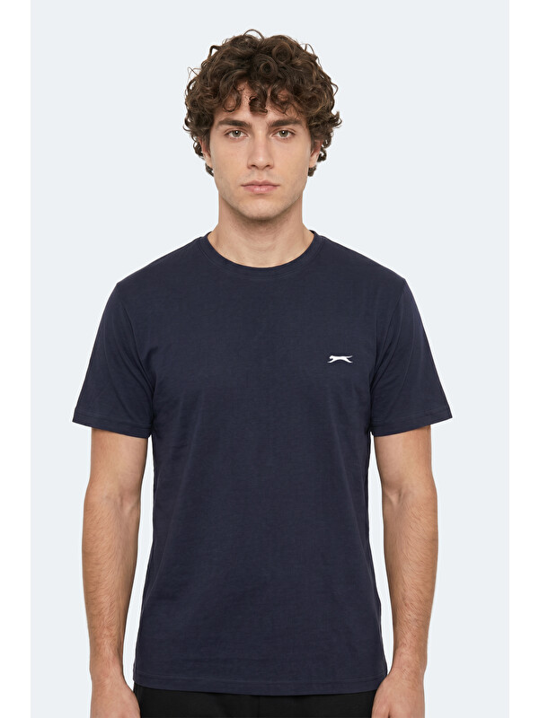 SLAZENGER ROSALVA T Erkek Pamuklu Lacivert Tişört