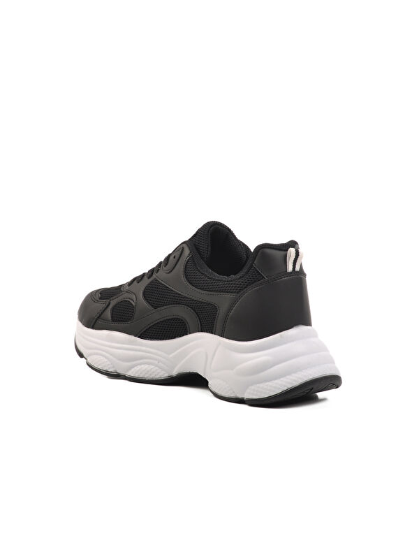 Siyah Beyaz Fileli Kadın Spor Ayakkabı 164 G - Görsel 5