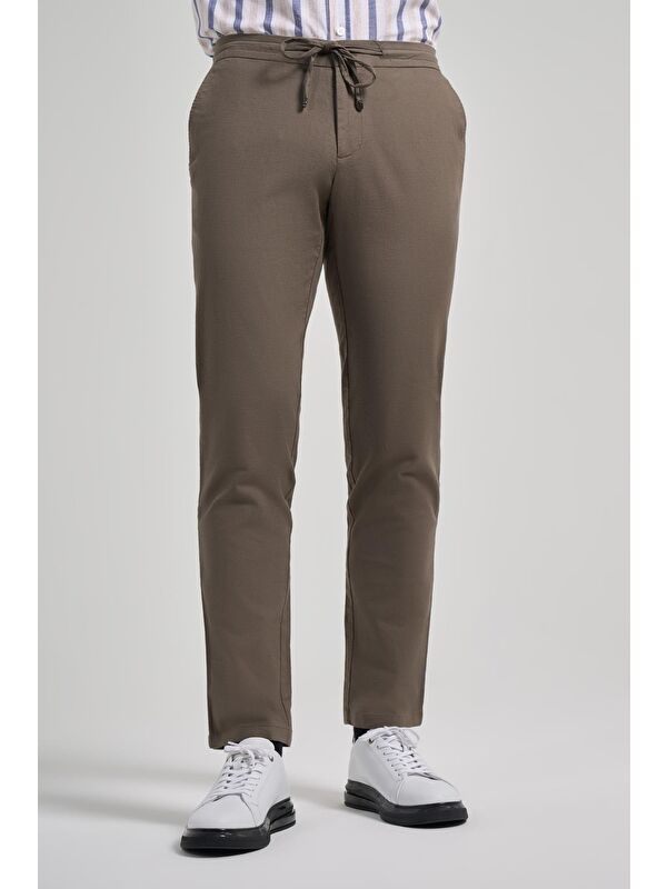 İMZA Koyu Haki Pamuklu Yandan Cepli Casual Comfort Fit Jogger Pantolon 1003250110