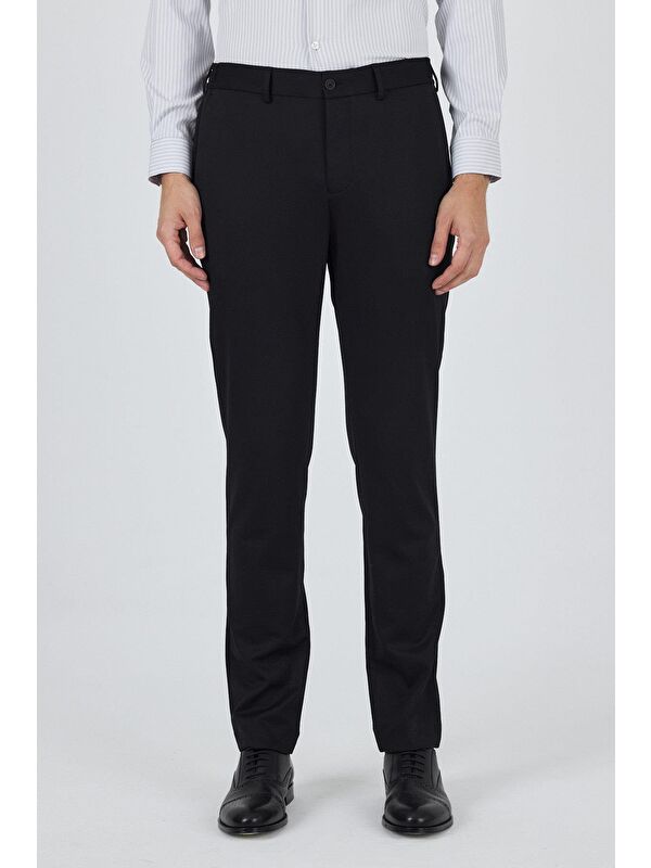 İMZA Siyah Esnek Yandan Cepli Casual Slim Fit Jogger Pantolon 1003250157