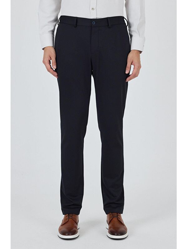 İMZA Koyu Lacivert Esnek Yandan Cepli Casual Slim Fit Jogger Pantolon 1003250157