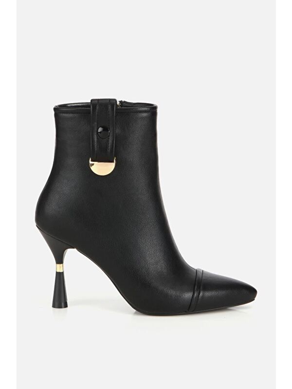 Yaya By Hotiç Bordo Yaya By Hotiç Yaya By Kadın Dikiş Detaylı Gold Detaylı Tokalı İnce Topuklu Bot