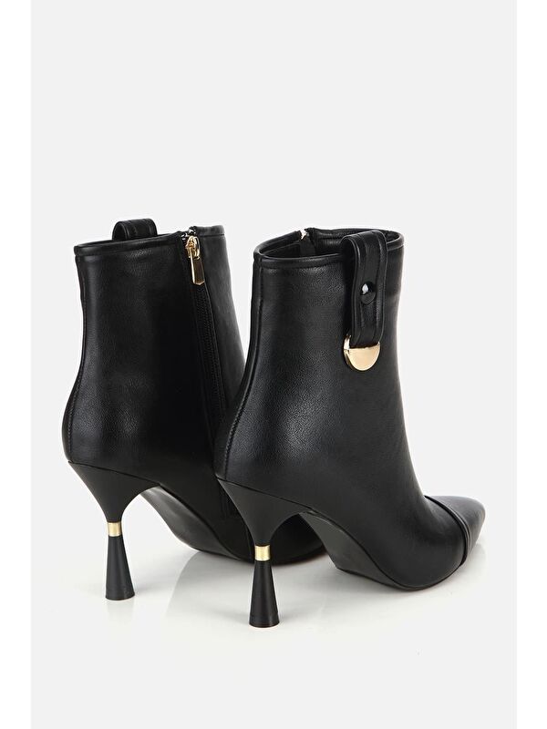 Yaya By Hotiç Bordo Yaya By Hotiç Yaya By Kadın Dikiş Detaylı Gold Detaylı Tokalı İnce Topuklu Bot