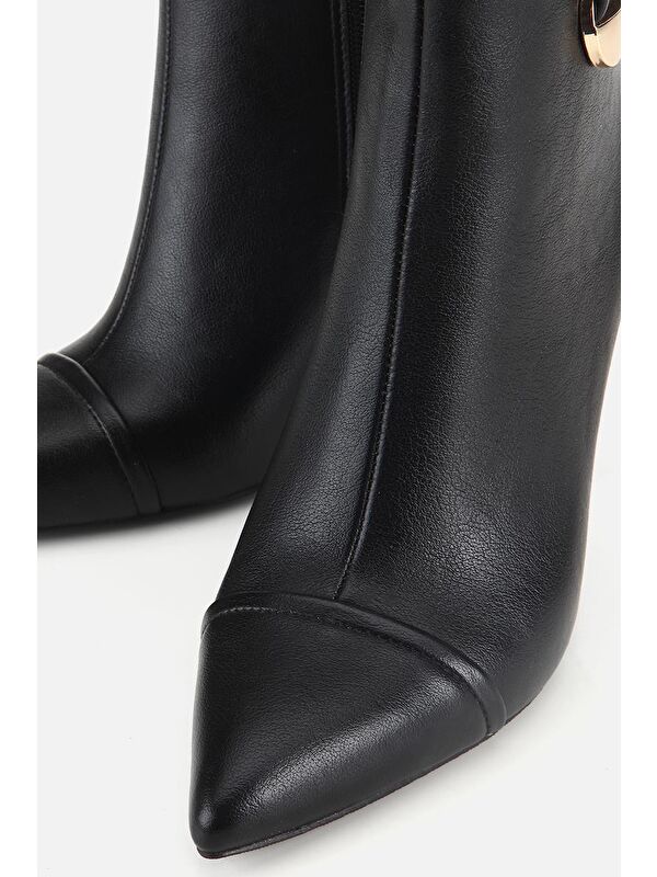 Yaya By Hotiç Bordo Yaya By Hotiç Yaya By Kadın Dikiş Detaylı Gold Detaylı Tokalı İnce Topuklu Bot