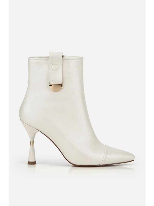 Yaya By Hotiç Bordo Yaya By Hotiç Yaya By Kadın Dikiş Detaylı Gold Detaylı Tokalı İnce Topuklu Bot