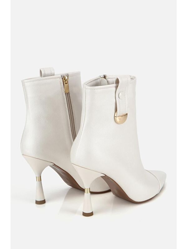 Yaya By Hotiç Bordo Yaya By Hotiç Yaya By Kadın Dikiş Detaylı Gold Detaylı Tokalı İnce Topuklu Bot