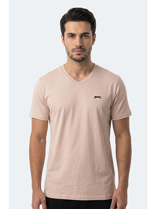 SLAZENGER RIVALDO IN Erkek V Yaka Taş Gri Tişört
