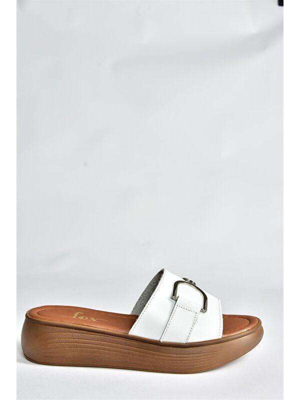 P291049403 Beyaz Kadın Terlik - Görsel 5