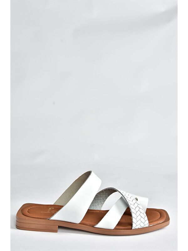 P291039603 Beyaz Kadın Terlik - Görsel 5