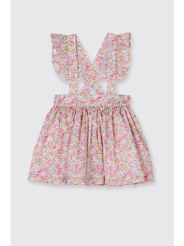 Panço Liberty Kumaş Çiçek Desenli Kız Çocuk Etek