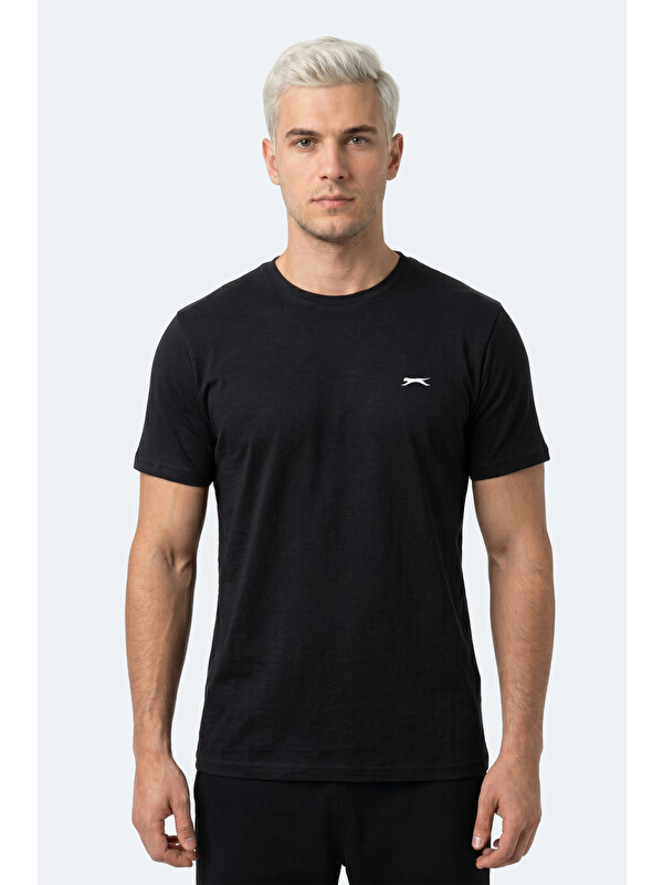 SLAZENGER ROSALVA T Erkek Pamuklu Siyah Tişört
