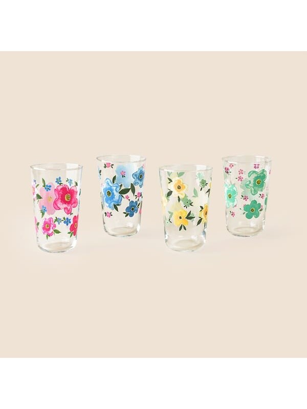 RAKLE Florina 4'lü Meşrubat Bardağı Seti - Renkli - 400 ml