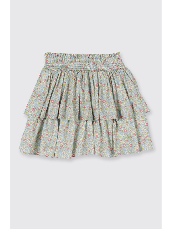 Panço Liberty Kumaş Çiçek Desenli Kız Çocuk Etek