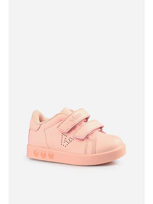 Oyo Işıklı Kız Bebek İlk Adım Pudra İlk Adım Ayakkabısı - Görsel 3