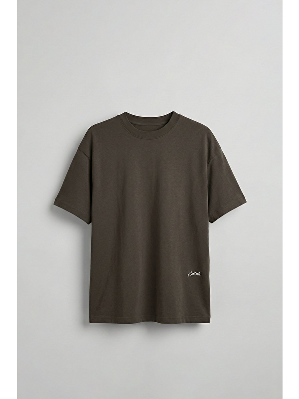 Abluka Online Erkek Oversize Sırt Baskılı Pamuklu T-Shirt Antrasit
