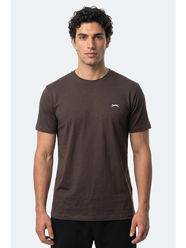 SLAZENGER ROSALVA T Erkek Pamuklu Koyu Kahve Tişört