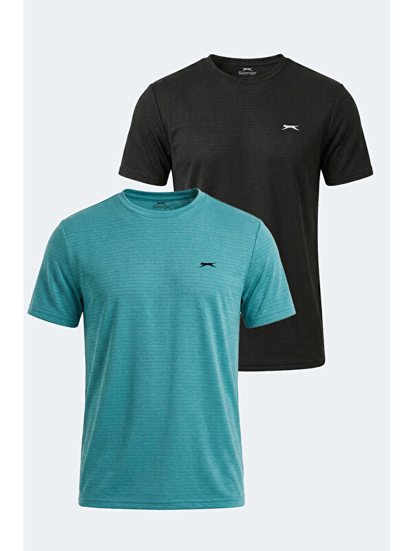 SLAZENGER KOFONA 2 Lİ SET Erkek Turkuaz - Siyah Tişört