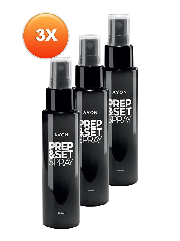AVON Prep and Set Spray Makyaj Sabitleyici Sprey 125 Ml. Üçlü Set