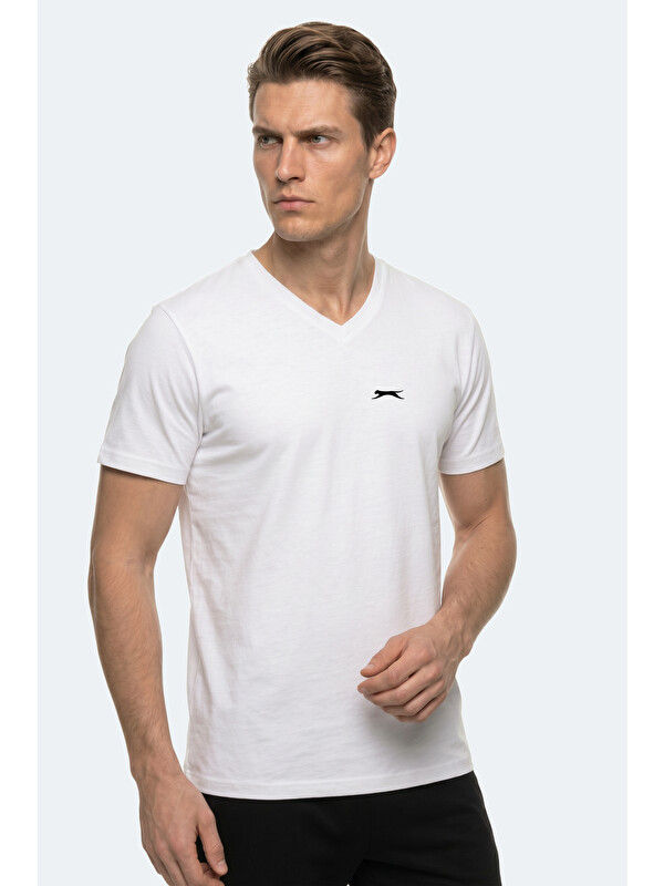 SLAZENGER RIVALDO T Erkek  Beyaz Tişört