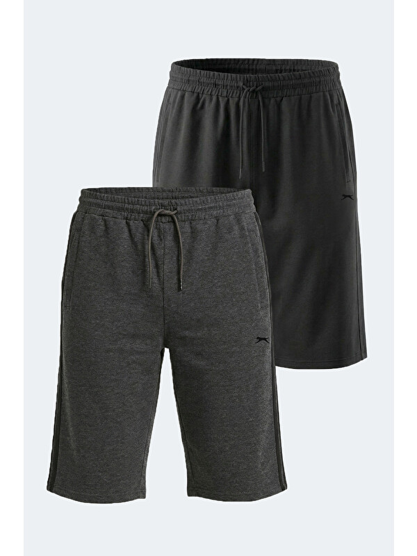 SLAZENGER NEYRA 2 Lİ SET Erkek Siyah - Koyu Gri Şort