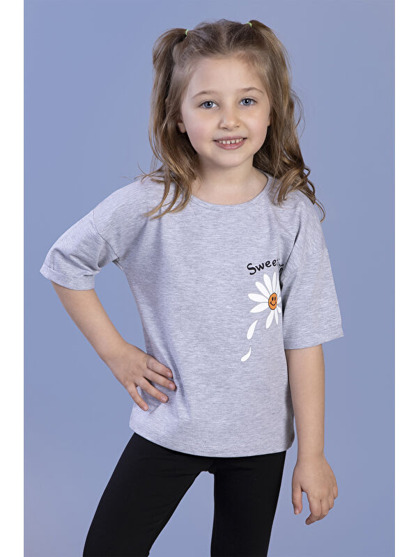 Toontoykids Kız Çocuk Papatya Desenli Sweet Girls Baskılı Tişört