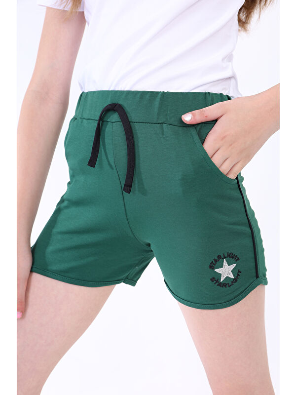 Toontoykids Kız Çocuk Yıldız Arma Nakışlı Şort