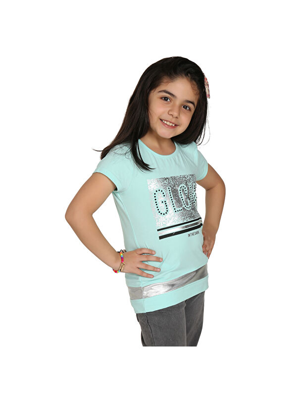 Toontoykids Kız Çocuk Glow Baskılı Tişört
