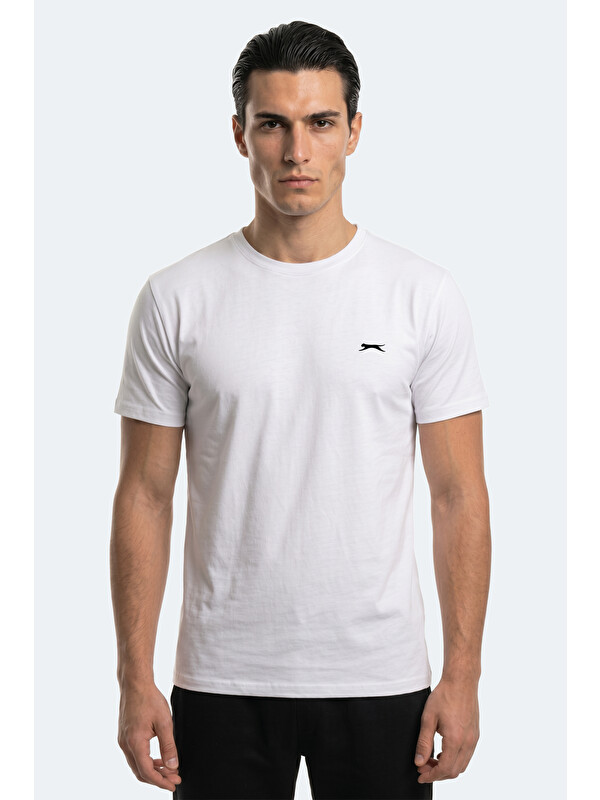 SLAZENGER ROSALVA T Erkek Pamuklu Beyaz Tişört