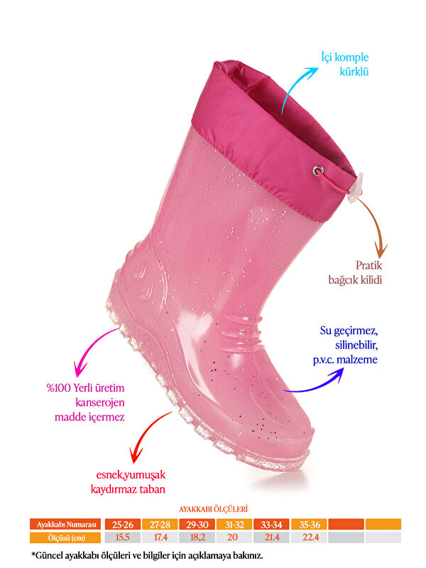 Savana Su Geçirmez Kız Çocuk Yağmur Çizmesi - Görsel 3