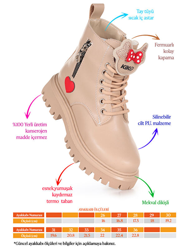 Bella Günlük Fermuarlı Kız Çocuk Bot Ayakkabı - Görsel 3