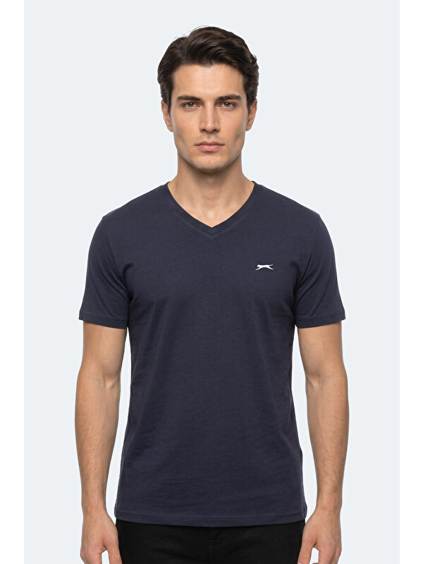SLAZENGER RIVALDO T Erkek V Yaka Lacivert Tişört