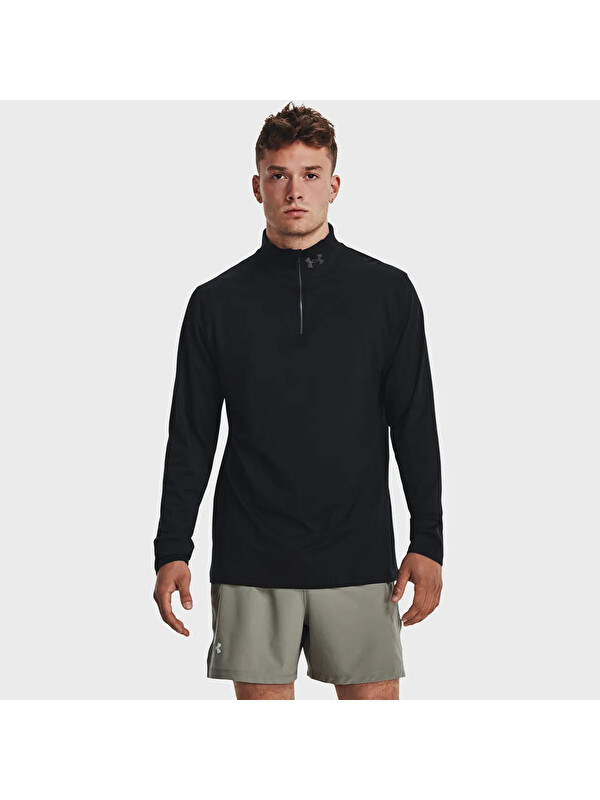Under Armour Launch Pro 1/4 Zip Erkek Siyah Uzun Kollu Tişört