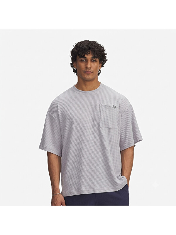 Under Armour Rival Waffle Crew Erkek Gri Tişört