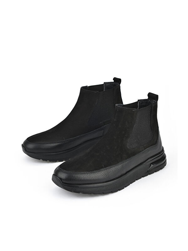 Erkek Hakiki Deri Bot 1431024Z6700 Siyah - Görsel 6