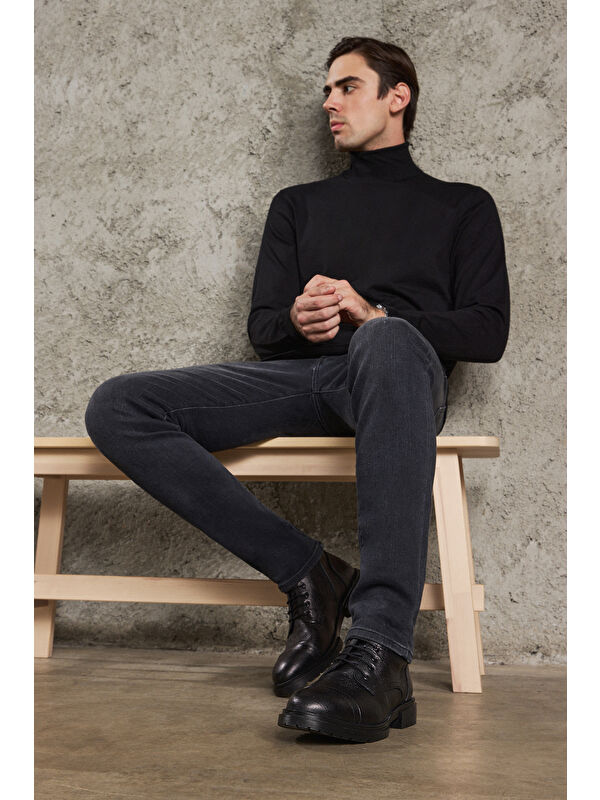 Erkek Hakiki Deri Bot 143447Z307 Siyah - Görsel 3