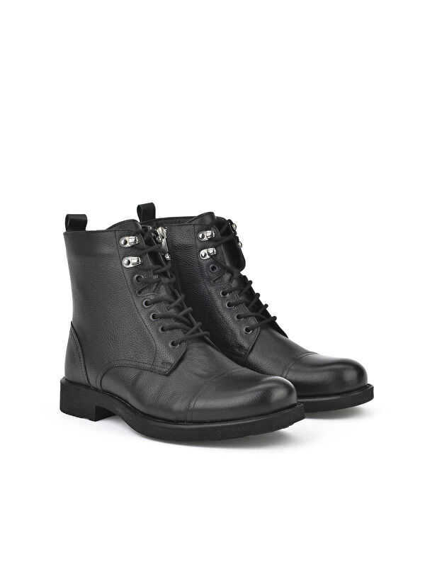 Erkek Hakiki Deri Bot 14319Z7019 Siyah - Görsel 5