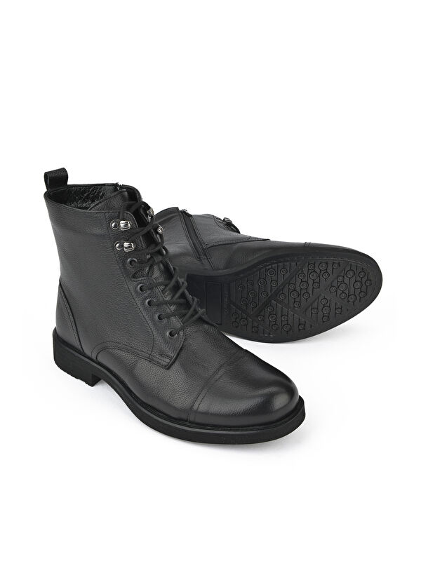 Erkek Hakiki Deri Bot 14319Z7019 Siyah - Görsel 7