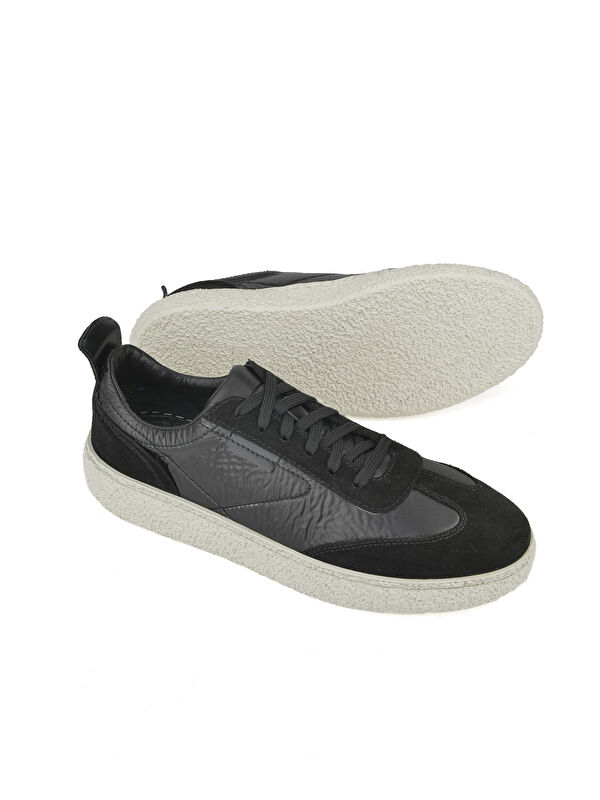 Erkek Hakiki Deri Sneaker 1431026Z219 Siyah - Görsel 5