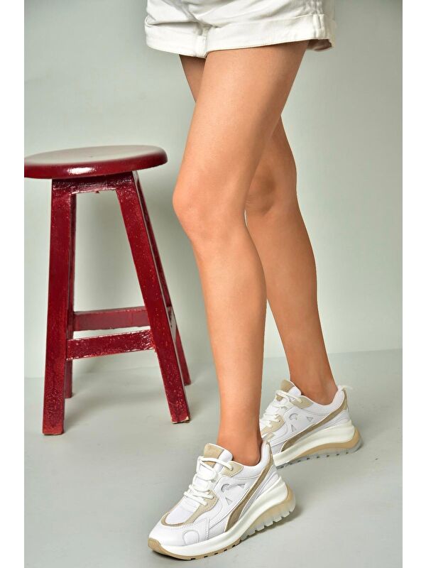 U9732138 Beyaz Kadın Sneakers - Görsel 5