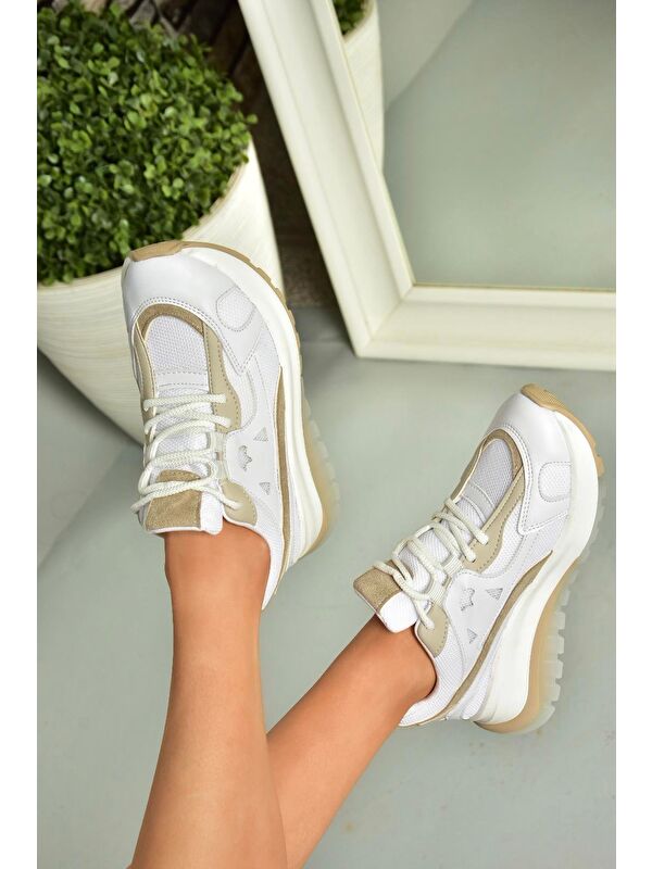 U9732138 Beyaz Kadın Sneakers - Görsel 6