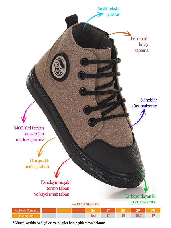 Kai Fermuarlı Erkek Çocuk Günlük Bot Ayakkabı - Görsel 3