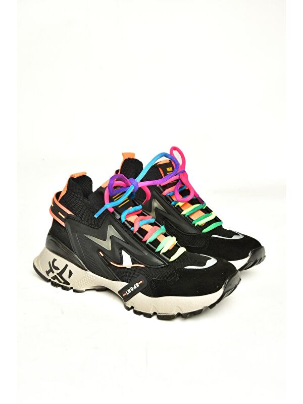 U6026025 Siyah Kadın Sneakers - Görsel 2