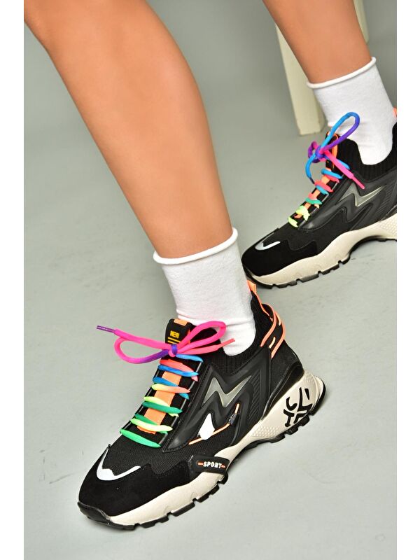 U6026025 Siyah Kadın Sneakers - Görsel 4