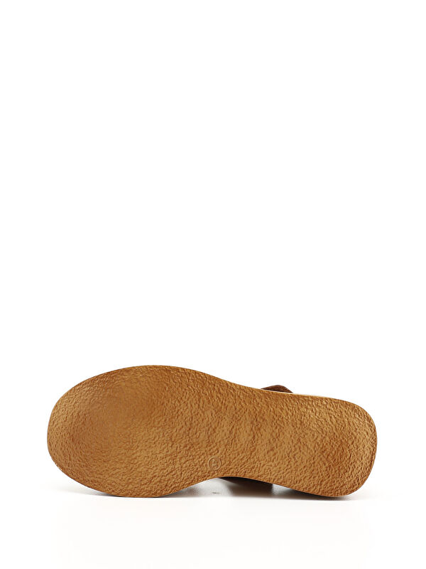 Kadın Dolgu Taban Hakiki Deri Sandalet - Görsel 5