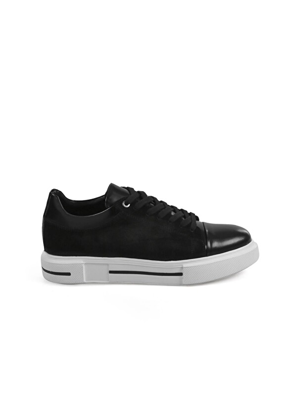 JAKAMEN Siyah %100 Deri Havuzlu Taban Sneaker Ayakkabı