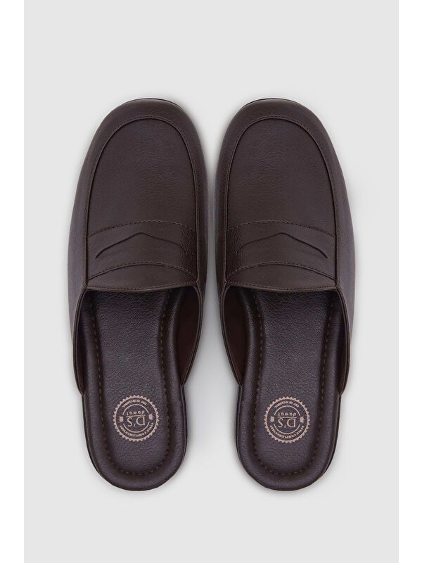 Kahverengi Erkek Misafir Ev Çeyizlik Terlik - Görsel 3