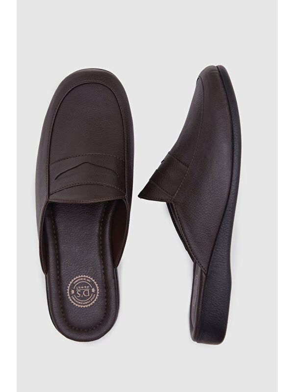 Kahverengi Erkek Misafir Ev Çeyizlik Terlik - Görsel 4