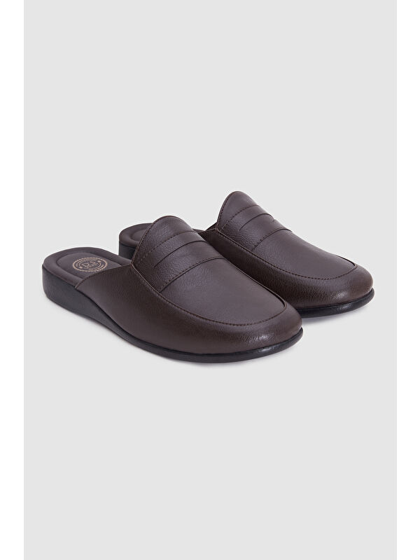 Kahverengi Erkek Misafir Ev Çeyizlik Terlik - Görsel 5